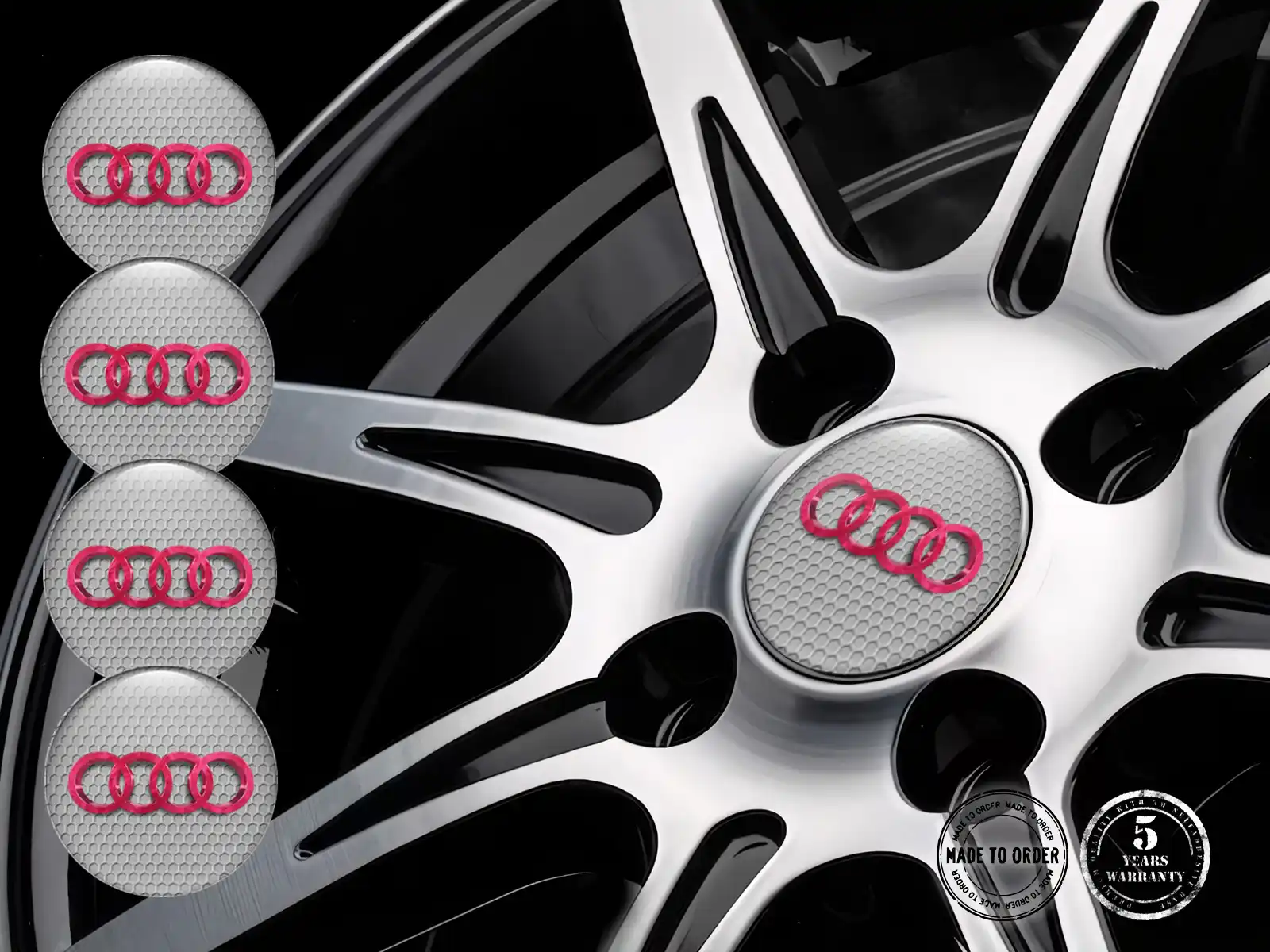 Audi Gewölbte Emblem Ausgabe Stilvolle Radplaketten
